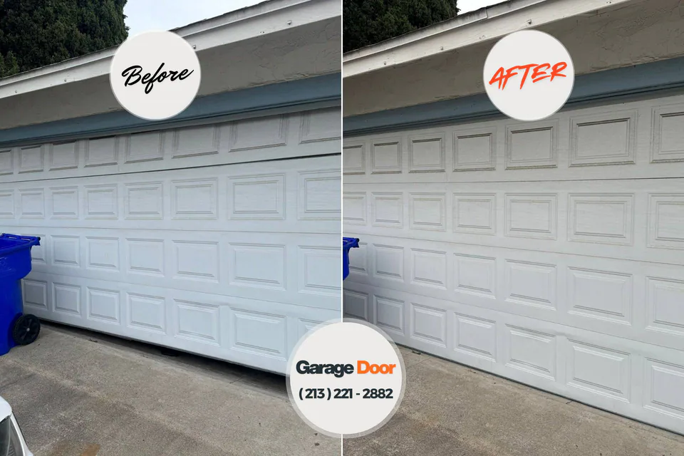 Before and after: garage door repair Churchill, OH